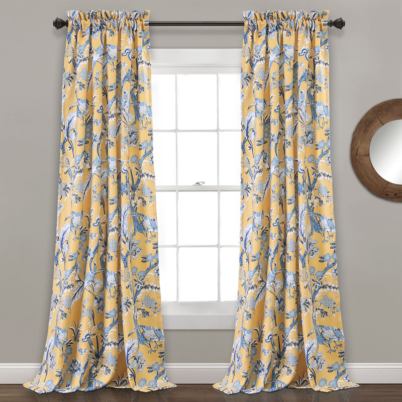Dolores Room Darkening Pair, Yellow, 52''W x 63''L