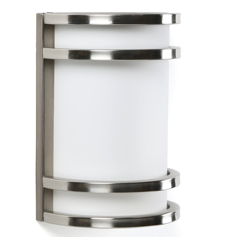 Luminaire à cloison d'extérieur H 9,5 po Janicki, Non, Acier inoxydable
