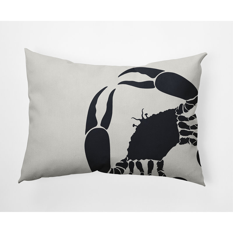 Housse de coussin et insert Shirley Mills en crabe PAN468, 18 po x 18 po, Requin bleu