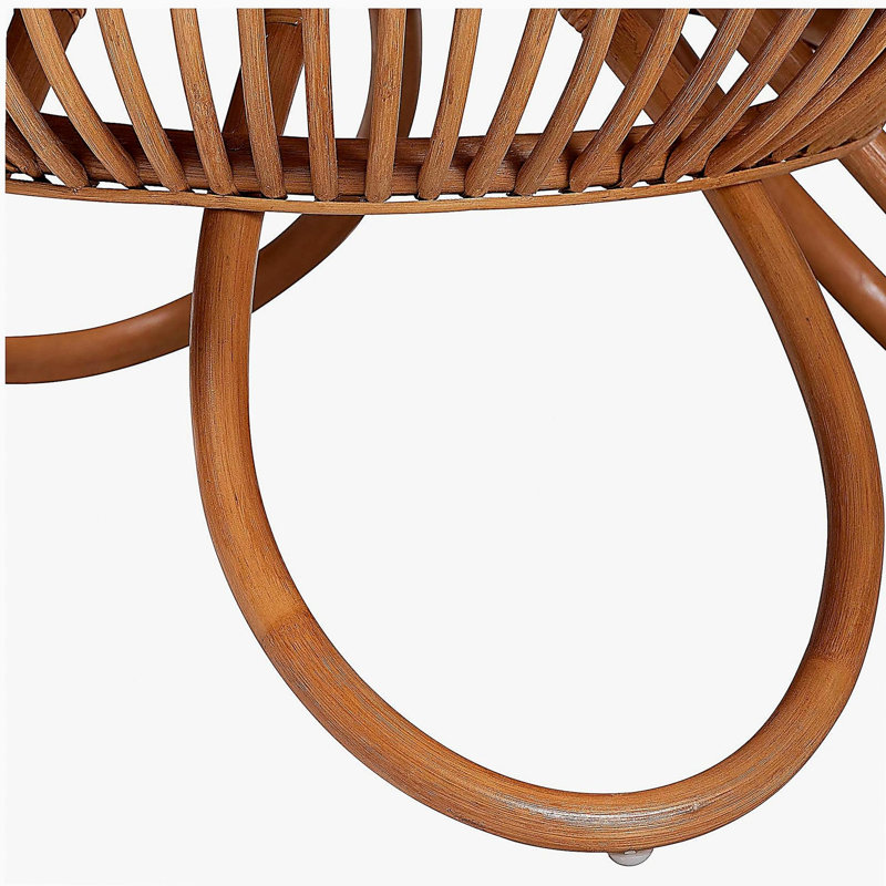 Table basse en rotin naturel avec pieds évasés - Table d'appoint Boho fabriquée à la main, miel clair