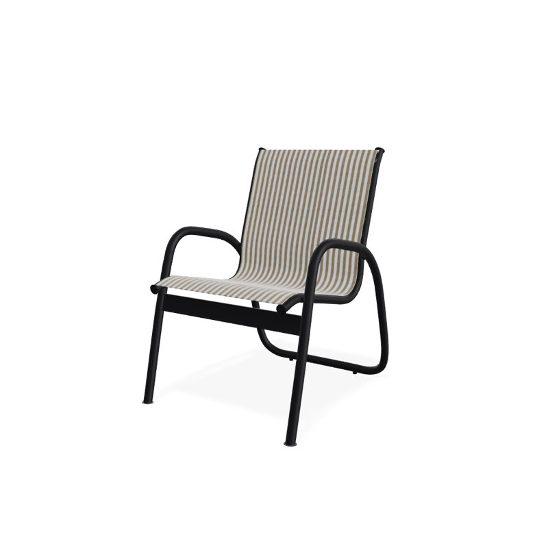 Fauteuil de patio Gardenella, Noir texturé, Brun clair