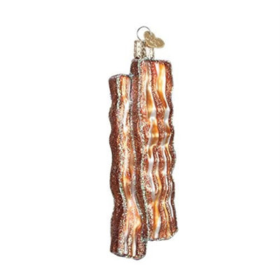Ornement de Noël en verre soufflé Old World pour arbre de Noël, bacon