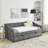 Space-saving Twin Daybed With Storage, Soft Upholstered Grey Modern Design