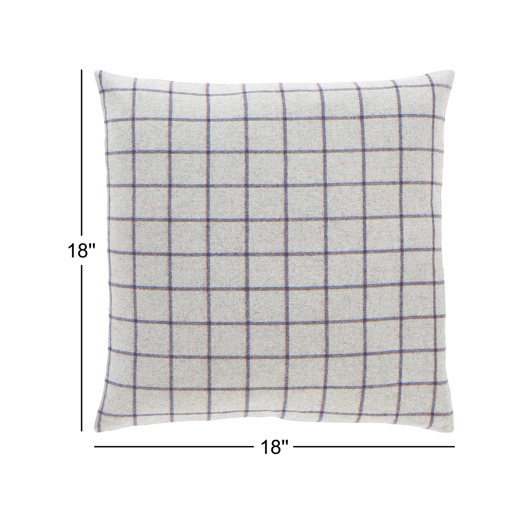 Saratoga Plaid Wool Throw Pillow, Down, 18" x 18"