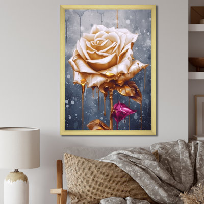 «Gold Cream Rose Reverie» sur toile