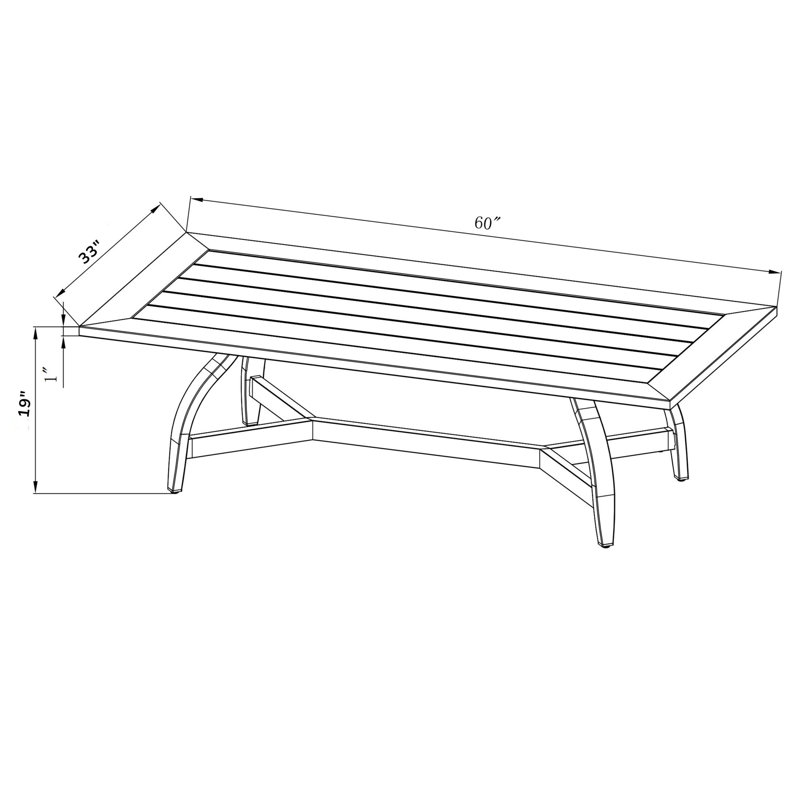 Ashley Childers X Surya Antibes Coffee Table, 19" H x 33" W x 60" D