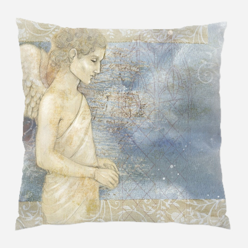Coussin ange Larisa, Microsuède, Intérieur