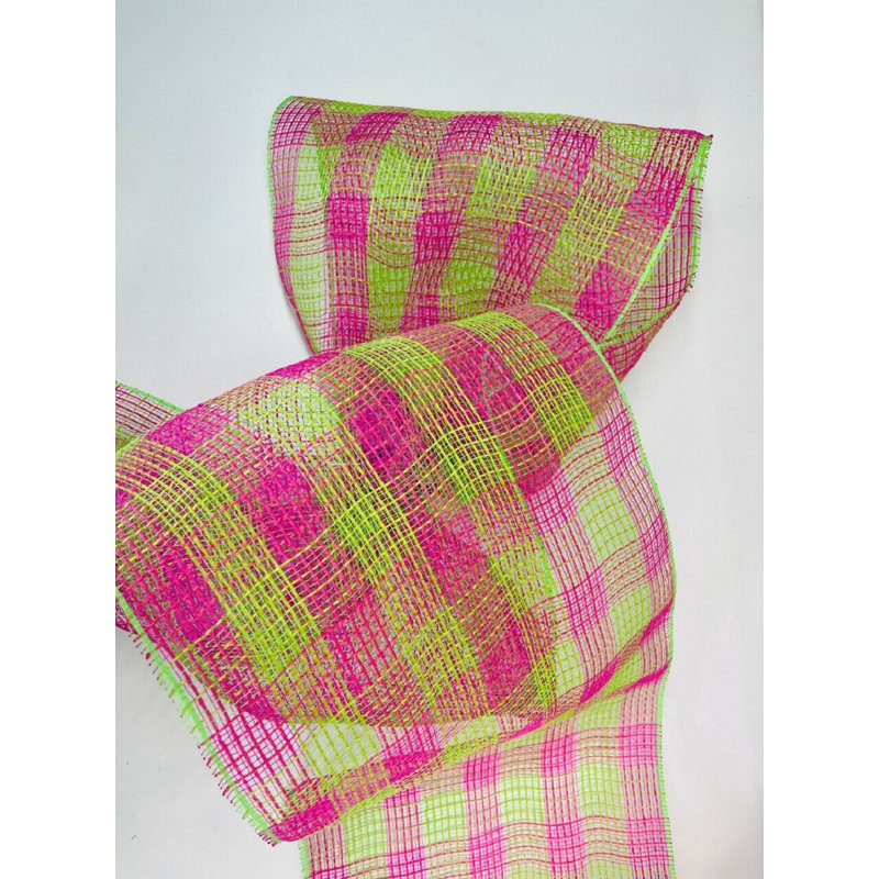 Ruban à carreaux, Rose/vert