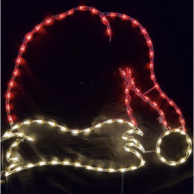 Santa Hat Christmas Holiday Lighted Display