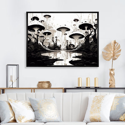 " Magical Mushroom Planet Retro Illustration "