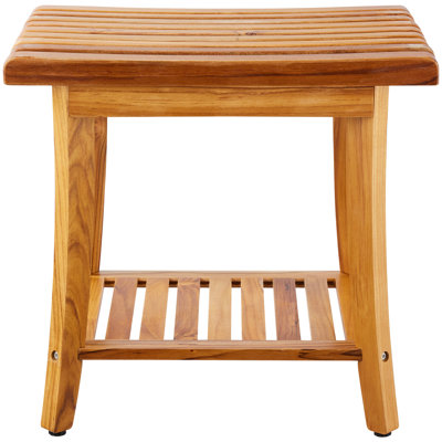 Tabouret de douche en bois de teck 14,3 po pour salle de bain