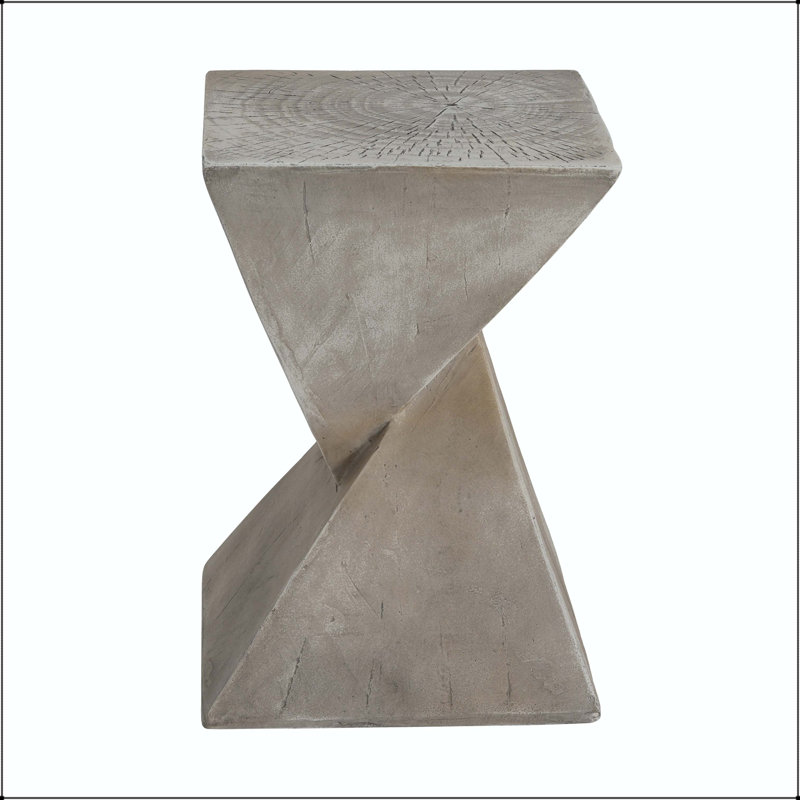 Table d'appoint TESS Modern - forme de sablier torsadé, gris clair, sans assemblage, Light Gray
