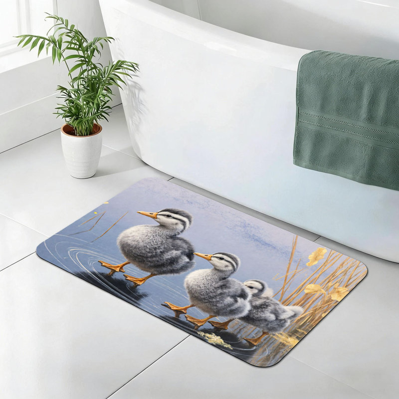 Tapis de bain Ducklings on Water, 24 x 36, antidérapant, salle de bain et salle de lavage