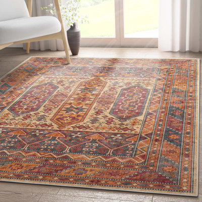 Tapis tissé à plat multicolore Kehr Praha