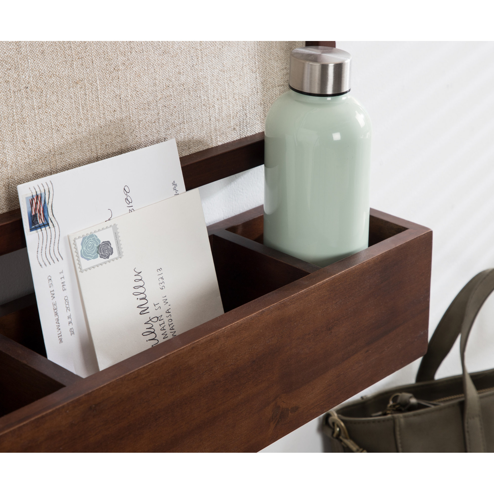 Sabini Wall Pocket Shelf, Walnut Brown