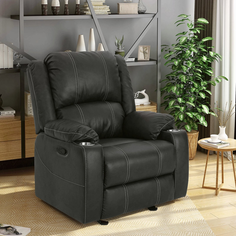 Fauteuil inclinable oscillant avec porte-gobelets en acier