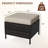 3-Piece Patio PE Wicker Conversation Set with 3-Seat Sofa, Ottomans & Beige Cushions-1754907604