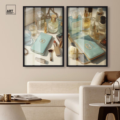 «Her Fave», ensemble de décoration murale pour chambre à coucher avec accessoires Shadowbox par Art Remedy, cadre noir, 36 x 54