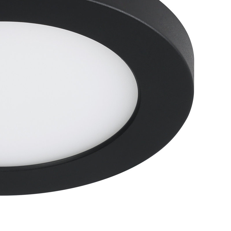 Clarisse Black 5CCT LED Flush Mount, 0.51" H X 8.86" W X 8.86" D, 8 W