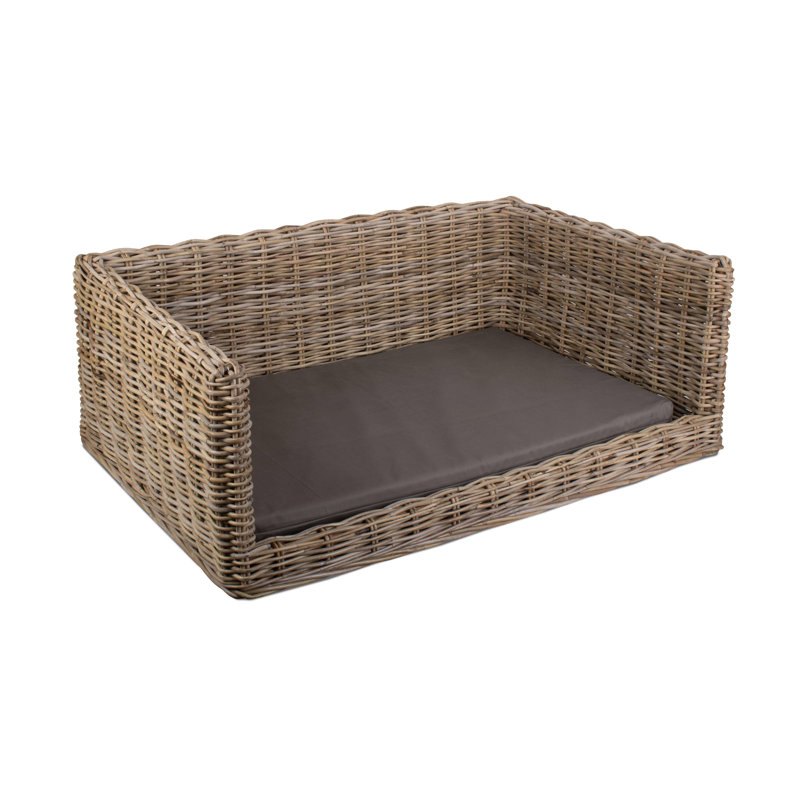 Zahir Luxury Rattan Dog Sofa Bed, Large (96cm W x 68cm D)