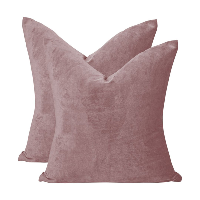 Matte Velvet Cushion Cover - 1 Pc, 41cm x 41cm, Baby Pink