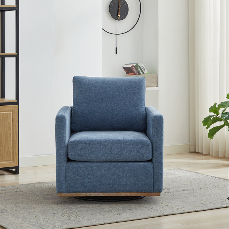 Chaise d'appoint rembourrée en chenille 30,7 po Chensilen, Blue