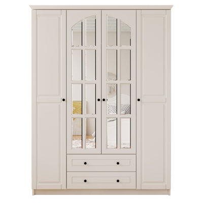 Leatherhead 4 Door Manufactured Wood Wardrobe