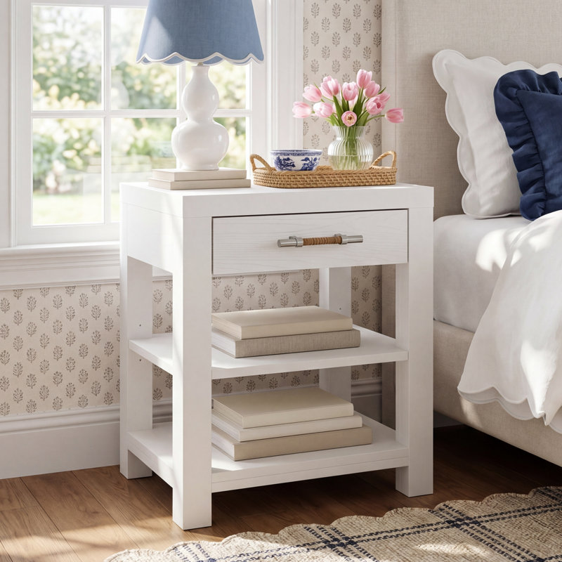 Lana 20'' W Solid Wood Nightstand, White