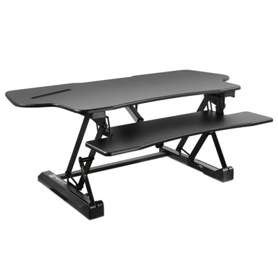 Mount-It! Height Adjustable Electric Standing Desk Converter, 48 in. Wide Sit Stand Desk w/ USB Port