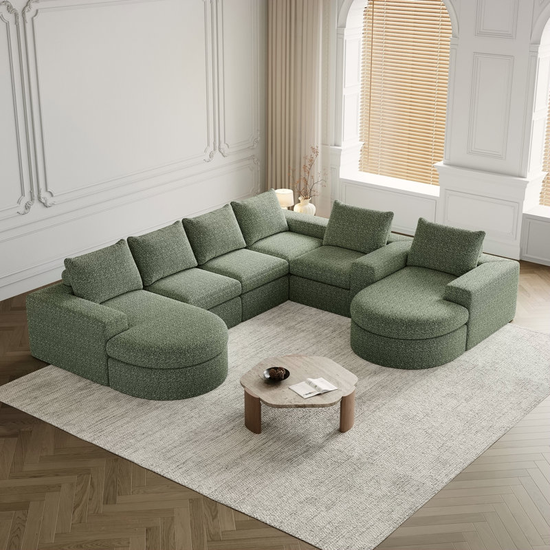 Canapé modulaire Chenille Cloud, Vert