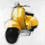 Toile jaune jaune avec scooter | Motocyclette, décoration de chambre à coucher