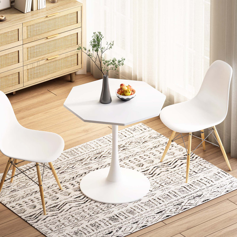 Graclynn Metal Base Dining Table, White
