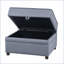 Repose-pieds, rangement contemporain en velours gris ardoise | Bois |