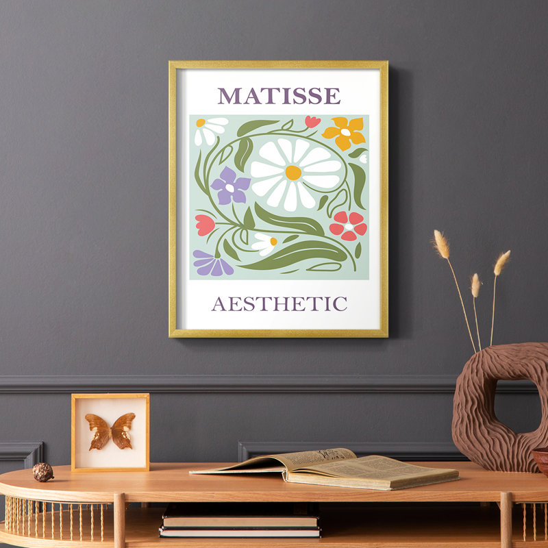 Matisse CCLXIX, reproduction encadrée - bois massif, Doré, H 28 po x l 22 po
