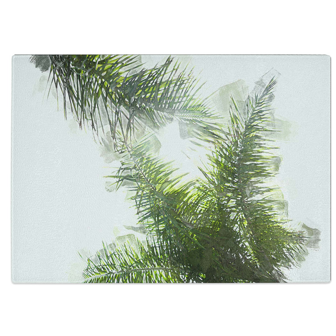 Glass Maspalomas Palm Tree Fronds in Abstract Chopping Board