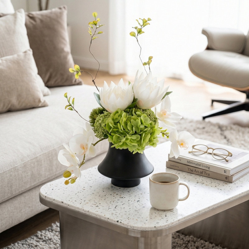Arrangement organique moderne dans un pot