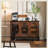 Mid-Century Modern Solid Wood & Glass Accent Cabinet
