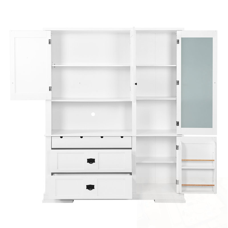 Kitchen Pantry with Drawers, Door Shelf and Adjustable Shelves