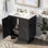 Ensemble de meuble-lavabo 30 po avec lavabo, armoire combinée, armoire de rangement pour salle de bain, structure en bois massif (identique à celle du modèle SV000008AAB-1)