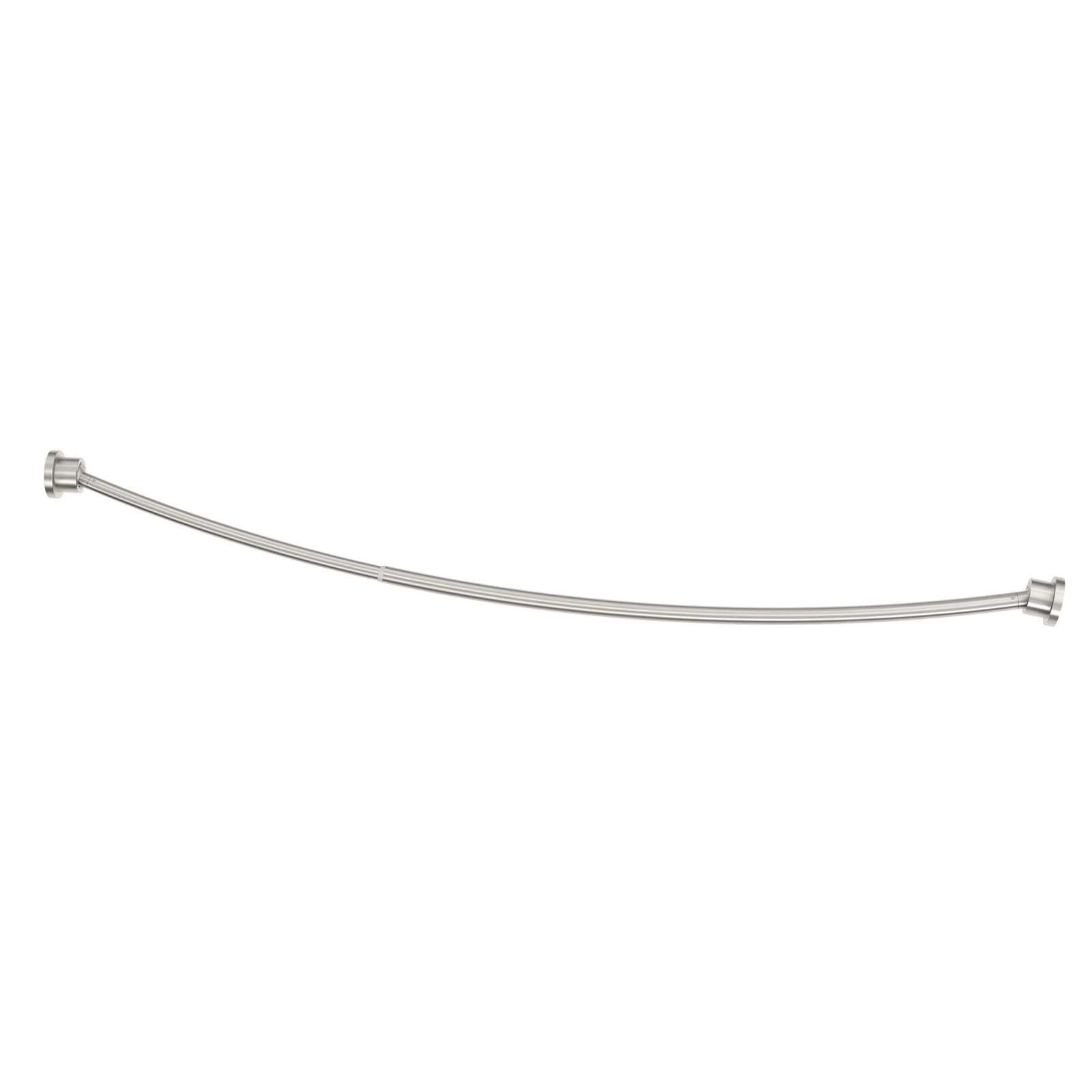 Minimalist 72" Adjustable Curved Fixed Shower Curtain Rod, Satin Nickel