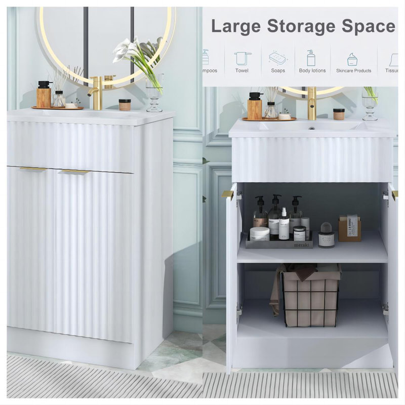 Cavion 24.1'' Single Bathroom Vanity with Ceramic Top