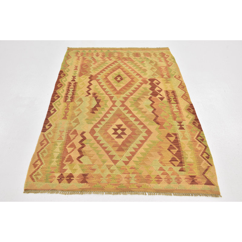 Tapis de la zone en laine 3 pi 3 po x 5 pi 2 po one-of-kind-noué la à la main Elland