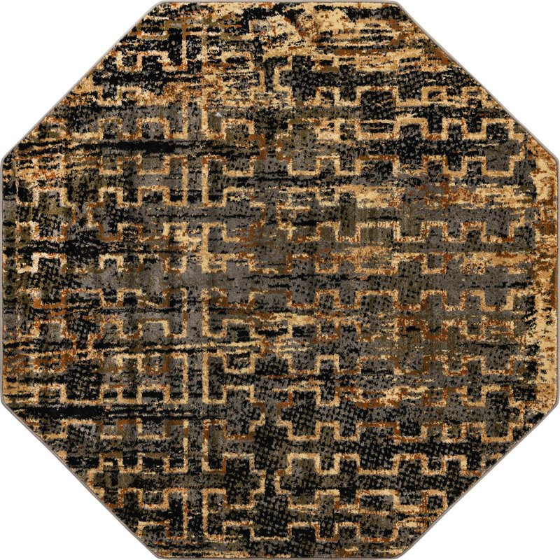 Geometric Indoor Rug, Octagon 5'3"