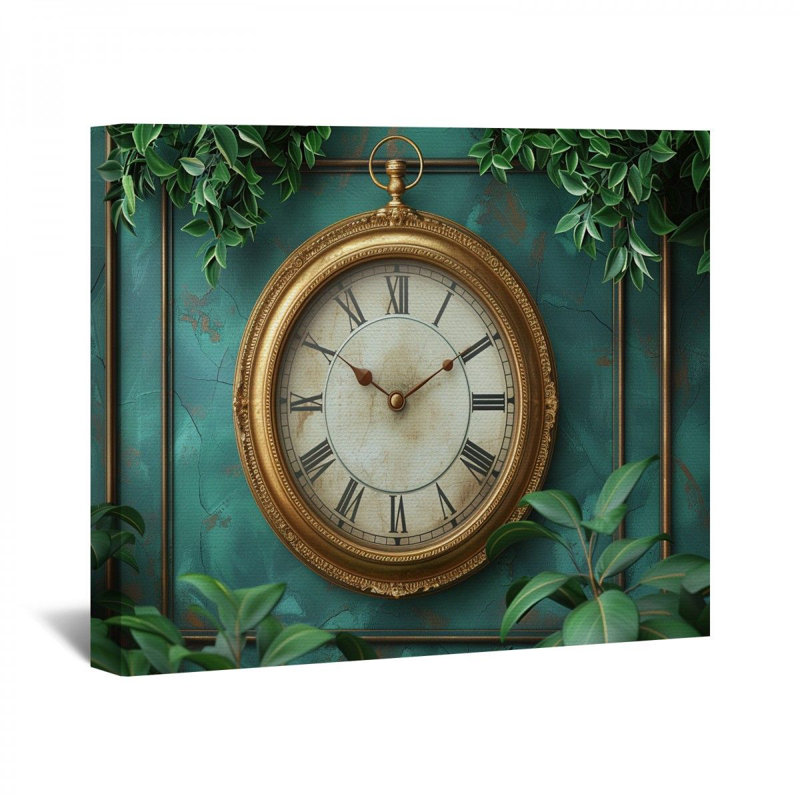 "Horloge" sur toile, H 11 po x l 14 po x P 3 po