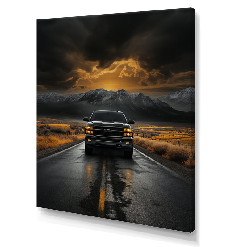 Hosking Pickup Truck the Road - Imprimé, H 40 po x l 30 po x P 1,5 po, Toile tendue