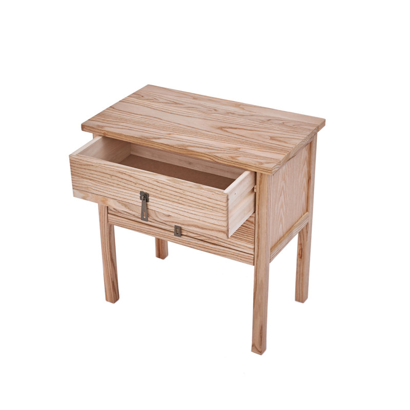 Albie 54cm W Particle Board / Chipboard Bedside Table, Dark Oak