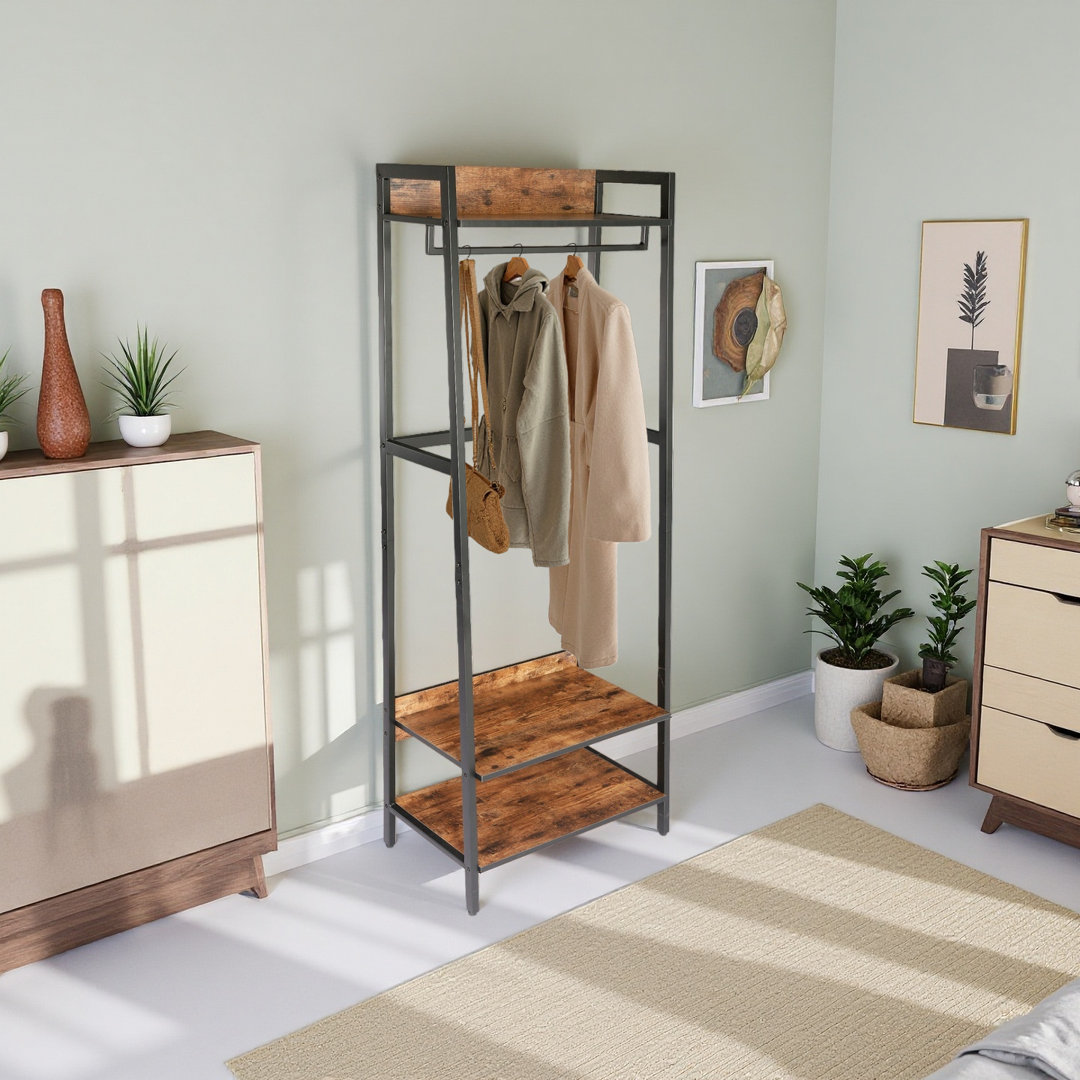 Hall Tree Bench with Shoe Storage | Entryway Organizer with Coat Hooks & Shelf | Space Saving 17 Stories
