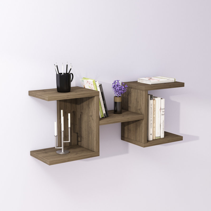 Emmersen 5 Piece Floating Shelf, Walnut