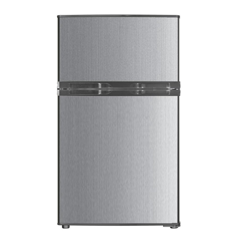 Impecca USA 2.2 Cubic Feet Freestanding Mini Fridge with Freezer, Stainless Look