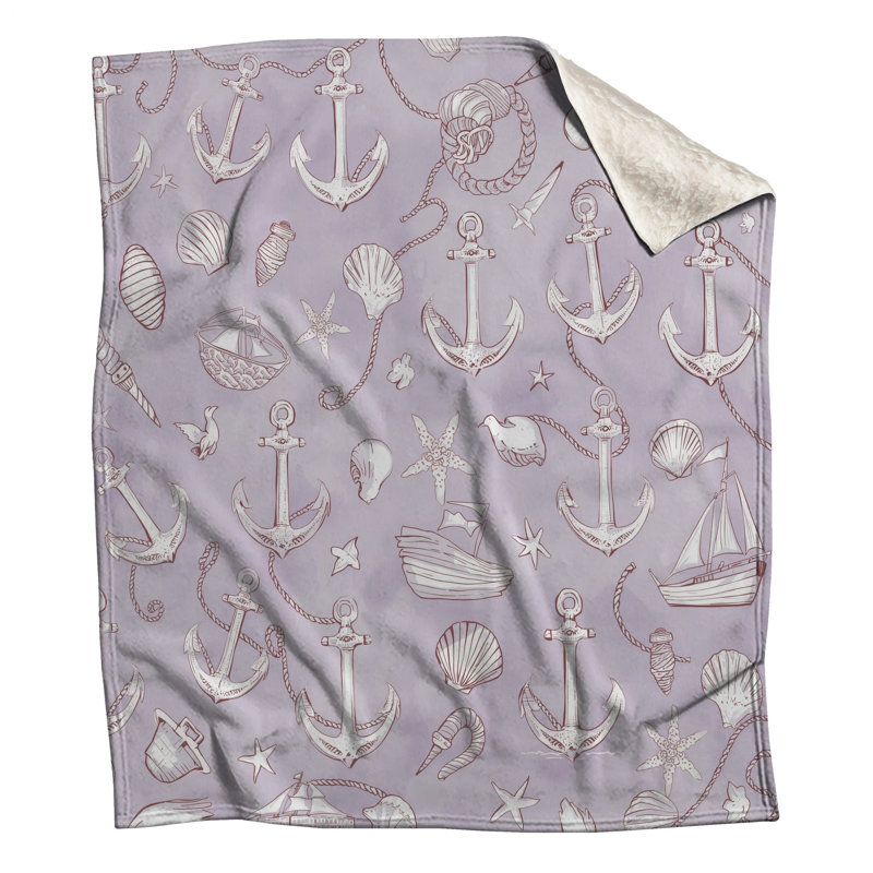 Couvertures Nautical Anchor Seashells, L 60 po x H 80 po